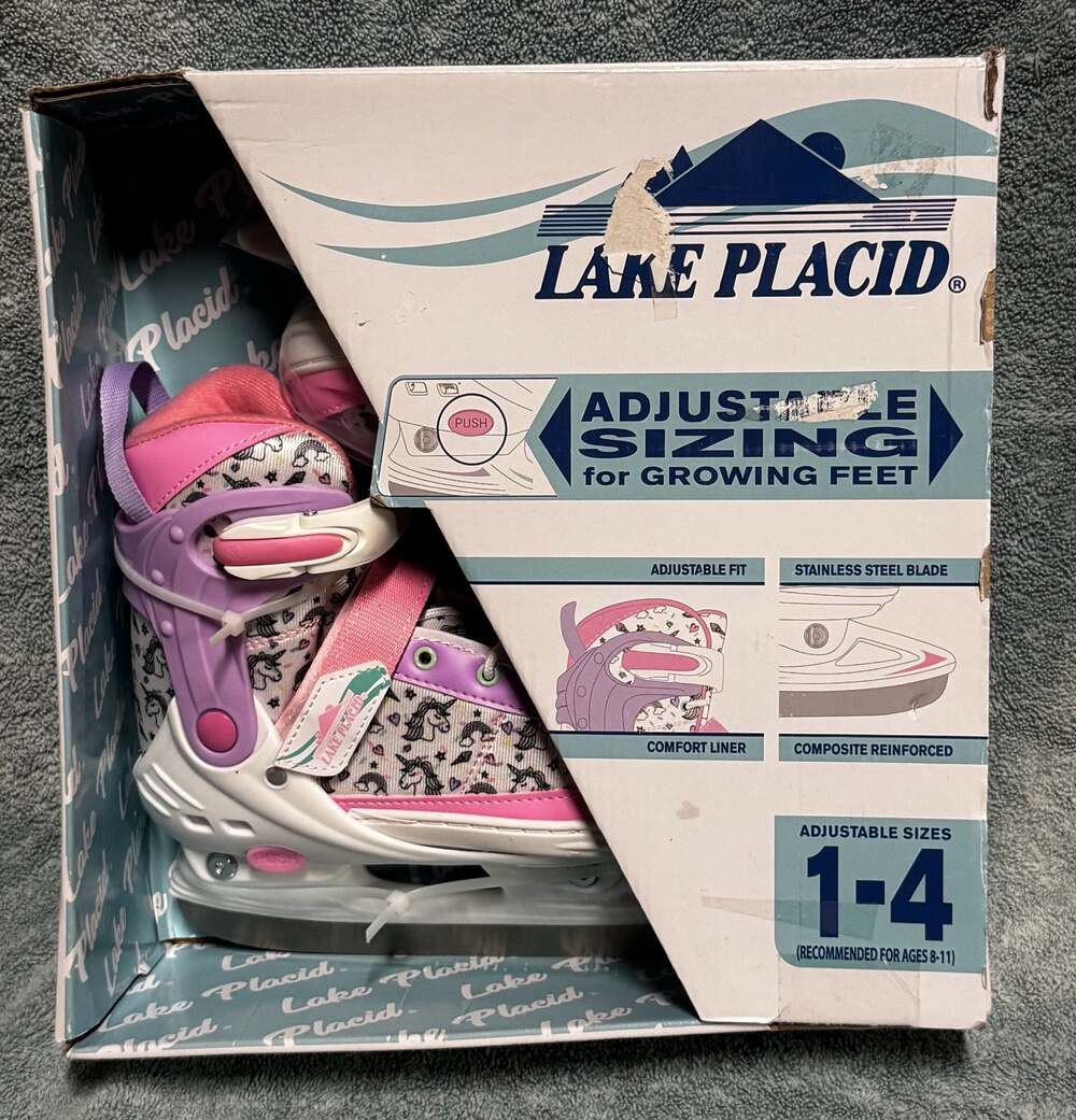 Lake Placid Girls Adjustable Ice Skates WLP109AM Unicorn Size 1-4